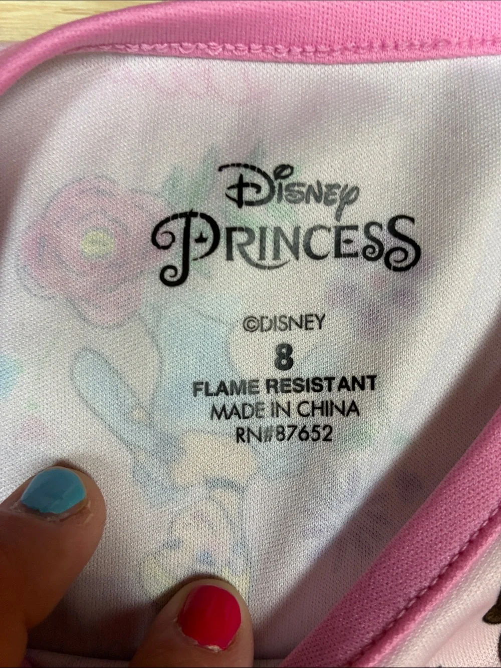 Disney Princess Pink Long-Sleeve Nightgown Jasmine Belle Rapunzel Cinderella